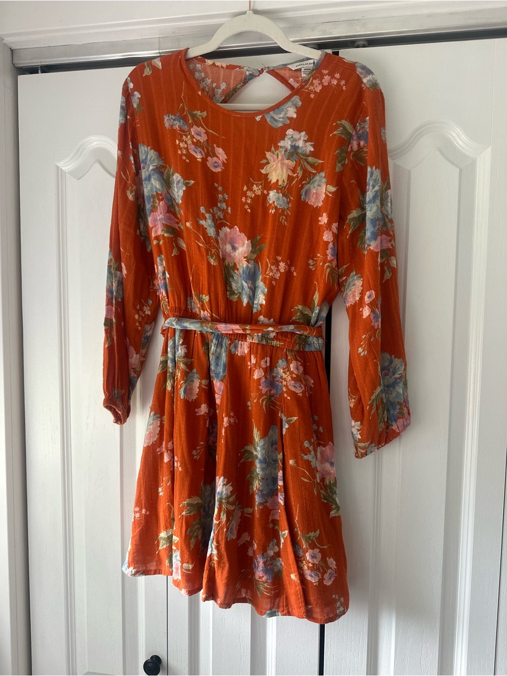 American Eagle Outfitters Rust Orange Floral Dress